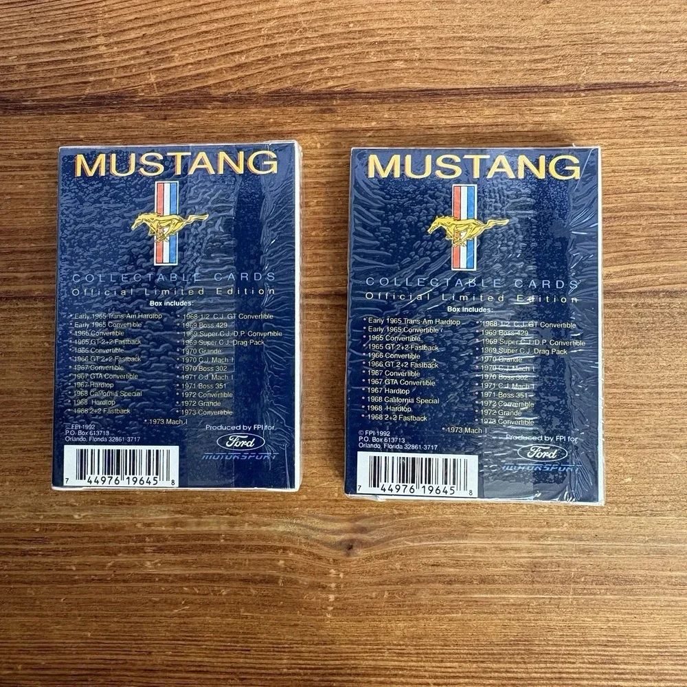 1992 Ford Mustang Collectable Cards Official Limited Edition - 2 Packs